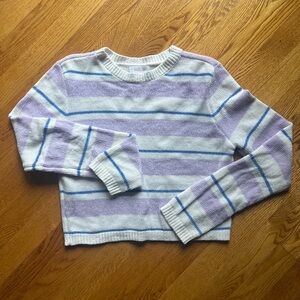 Girls Cropped Striped Sweater Size XS